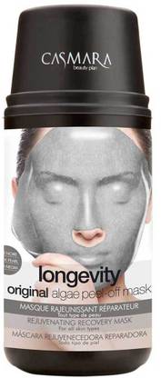 Casmara Facial Kit – Facial Mask Kit for Longevity and Anti-Ageing Effect with Peel- Off Mask, Facial Cream, Spatula and Bowl – Single Use, Easy to Apply, Refreshing, No Drip Formula, Nourishing, Instant Result – Made in Spain – 1 Unit – All Skin Type - Unisex Longevity Algae Peel-Off Mask