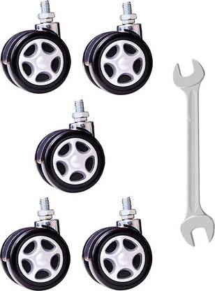 RAJCHEIF Twin caster Alloy Threaded wheel for office revolving chair base, heavy duty, super quality with Appliance Furniture Caster