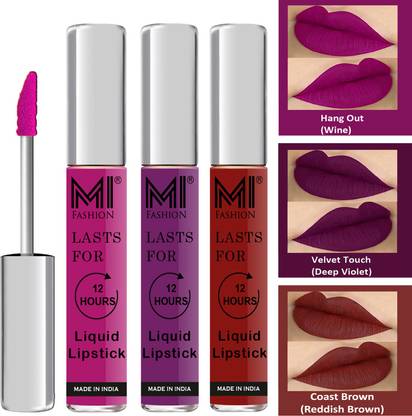 MI FASHION Go Local Go Vocal Matte Liquid Lipstick Combo Set Made in India Long Lasting Cruelty Free Code no 687