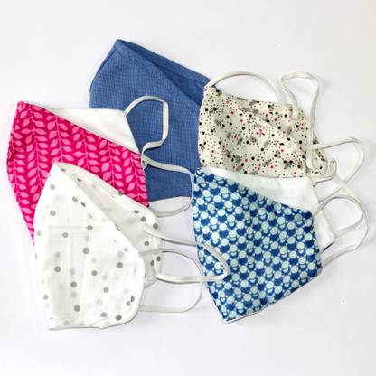 PRIVIU 100% Cotton Face Mask (Pack of 5) | Designer | Reusable | FMDW1 Reusable, Washable Cloth Mask