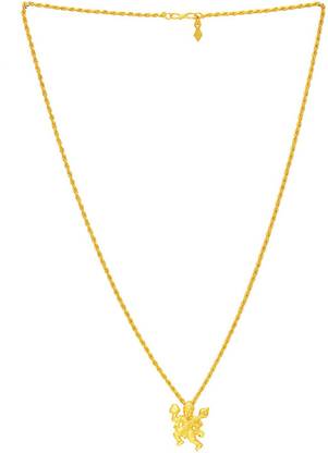 Jagsun Elegant Jewelry Pawan Putra Hanuman Bajrangbali Locket With Chain Gold-plated Gold-plated Stainless Steel, Metal, Alloy Locket