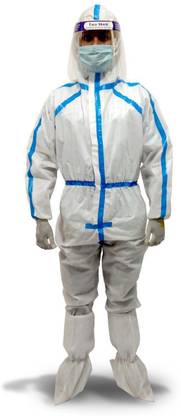 Red Indian PPE Safety kit for men and women including hood foot covers gloves safety helmet Safety Jacket