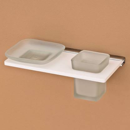 IMPULSE Opulux 8mm Acrylic and Glass 2 in 1 Soap Dish with Holder - Bathroom Accessories