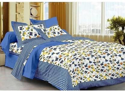 Best Collection 144 TC Cotton Double Printed Flat Bedsheet