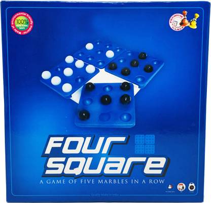 Miniature Mart A Game Of Five Marbles In A Row FOUR SQUARE Two Player 15 Min Game Suitable For The Age Group 6 to 99 Years Board Game Accessories