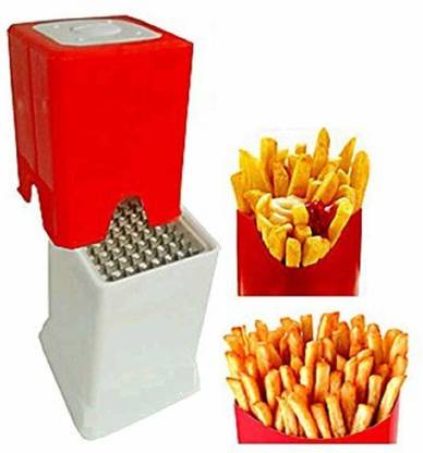 MITTALANDSONS by MYCO Plastic Potato Chipser French Fries, Potato Finger Chips Cutter (Red) Vegetable Slicer