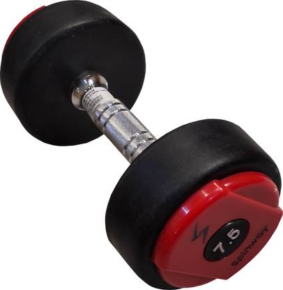 Spinway Round single Mould Chrome Rubber Dumbbell - Single Piece Fixed Weight Dumbbell
