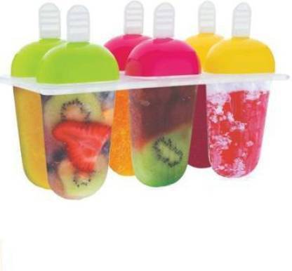 Avsar Popsicle Molds Ice Pop Makers Ice Pop Molds Kulfi Maker Mould, Candy Maker Plastic Popsicle Mold, Kids Ice Cream Tray Holder (6 Mould) Multicolor Plastic Ice Cube Tray Multicolor Plastic Ice Cube Tray