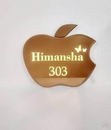 Arvind sanitary Glass Apple Shape Name Plate