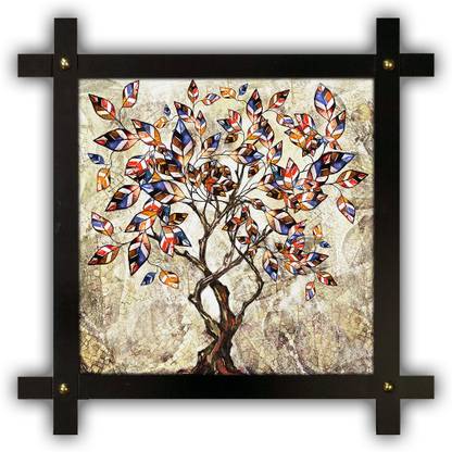 Poster N Frames Cross Wooden Frame Hand-Crafted with photo of Hand Painting Landscape Scenery 18293 Digital Reprint 16.5 inch x 16.5 inch Painting