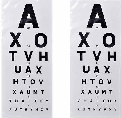 ASF UNIVERSAL (Set of 2 pcs) English Eye 20 Feet Distance Vision Test Chart