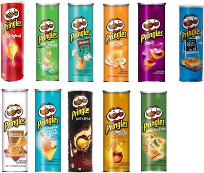 Pringles Original Multipack Flavoured Potato Chips Combo, Pack of 11 [1 of Each Flavour] Chips