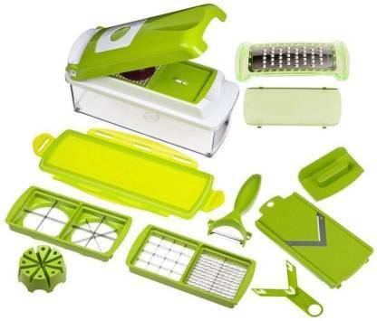 DIRGH ENTERPRISE 12 in 1 Quick Nicer Dicer Grater Chopper Vegetable & Fruit Grater & Slicer(Nicer Dicer with 11 Blade and 1 Peeler) Vegetable & Fruit Grater & Slicer (1) Vegetable Chopper