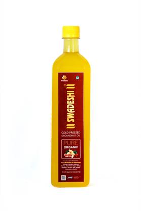 SWADESHI Cold Pressed Groundnut Oil 1 Ltr Bottle Groundnut Oil Plastic Bottle