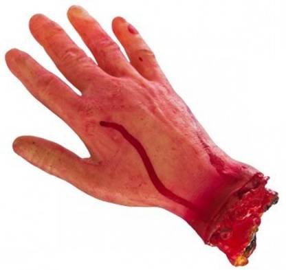 Sage Square Fake Cosmetic Bloody Arm Hand for Prank Halloween Party Props Cosplay Decorations (Short hand) Bloody Arm Hand Gag Toy