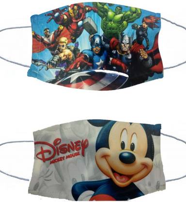 Fabbmate Designer Printed Kids Pollution Cloth Reusable Mask(Avenger-Dishey Edition) for Virus Protection and Personal Health-Mask and Respirator(unisex) Mask-Avenger-Dishey-2 Cloth Mask With Melt Blown Fabric Layer