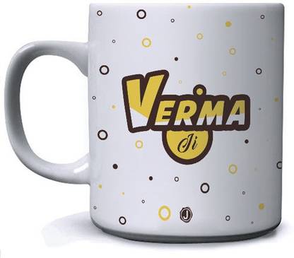 Jhingalala Premium Quality Surname Printed Verma Ji Ceramic Coffee Mug