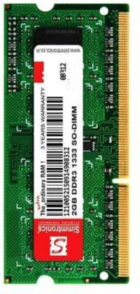 simtronics DDR3 DDR3 2 GB (Single Channel) PC (2 gb ddr3 1333 DDR3 2 GB (Single Channel) Laptop 2GB Ddr3 1333Mhz Laptop Ram) (Green))