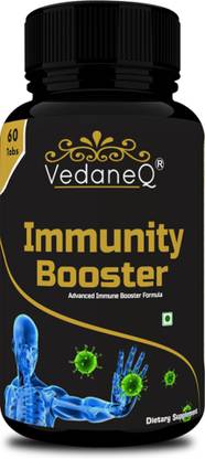 VedaneQ Immunity Booster Supplement with Giloy Curcumin Amla Tulsi Vitamin-C 60 Capsules