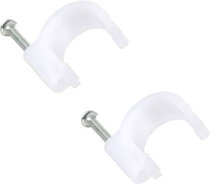 Details about   3,5mm Round White Cable Clips with Fixing Nails Wire Clips