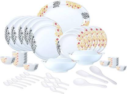 VAMA Pack of 44 Melamin Dinner Set Printed Round (Moody DM-26) Dinner Set