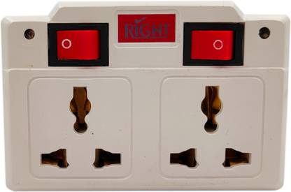 Rising High 2+2 Multiplug with 2 Two Switch and 2 Three Pin Socket 2 Switch+2 Three Pin Socket & 2 Two Pin Socket Indicator Three Pin Multi Plug (White) Three Pin Plug