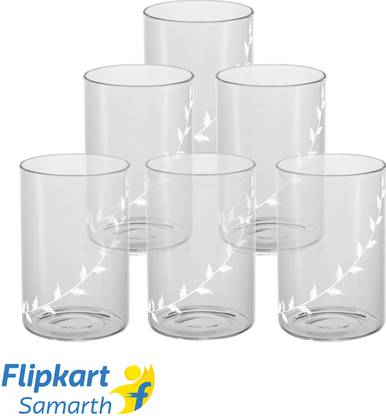 BOROSIL (Pack of 6) BVVIBLEAFWM Glass Set Water/Juice Glass