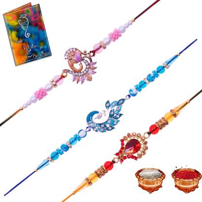 Designer Rakhi, Greeting Card, Chawal Roli Pack
