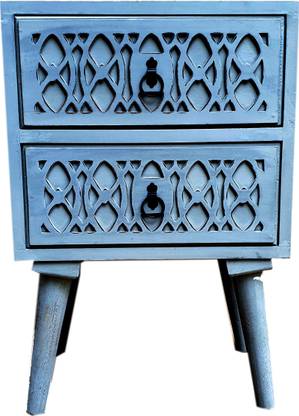 wood craft india mdf and wood side double drawer table wc007 Solid Wood Side Table