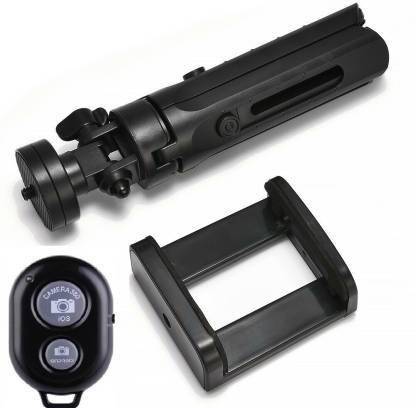 BLENDIA tripod bluetooth remote control camera Self-timer shutter for iPhone and android smart mobile phone Tripod (Black, Supports Up to 500 g) Tripod Kit