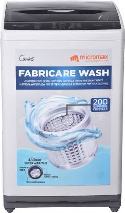Micromax 6.5 kg Fabricare Wash Fully Automatic Top Load Washing Machine Grey