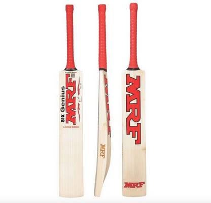 MRF six genius Kashmiri Willow Bat with Cover Kashmir Willow Cricket  Bat For 15+ Yrs