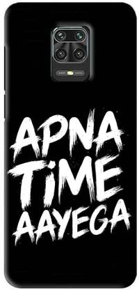 NDCOM Back Cover for Redmi Note 9 Pro Max Apna Time Ayega Slogan Printed