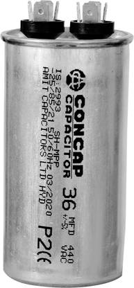 Concap 36 Mfd Capacitor for Air Conditioner Electronic Components Electronic Hobby Kit