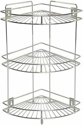 ckone global Navjot Stainless Steel Multipurpose Storge Organizer Corner Rack Shelf Stainless Steel Wall Shelf