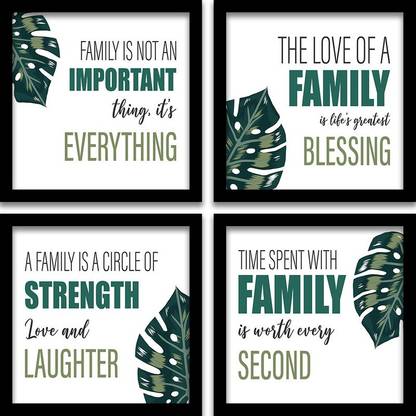 Nature Inspired Leaf Theme Motivational Family Quotes Framed Poster For Office Wall School Study Room College