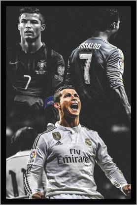 Cristiano Ronaldo Poster with Frame F-7 Paper Print