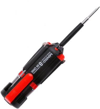 MINISO 8 in 1 Pieces Screwdriver Set Interchangeable Screwdriver Bits Tool Set, Repair Tool Kit (Red+Black) Combination Screwdriver Set