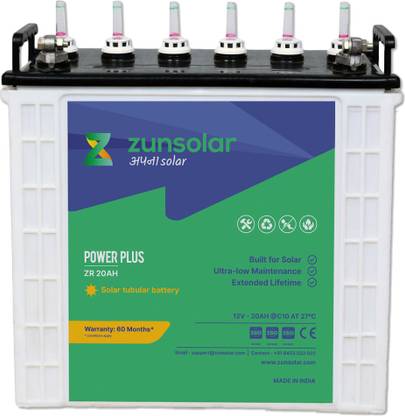 ZunSolar 20 Ah Power Plus Flooded Solar Battery