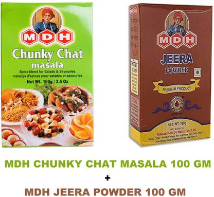 MDH MDHH CHUNKY CHAT MASALA 100G & MDHH JEERA POWDER 100 GM