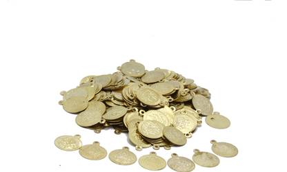 Bharath Fashions Artificial Golden Coin for Home Decoration and Blouses,Dresses Work. (Pack of 25)