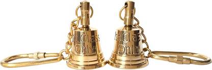 Artshai brass Set of Two 1st Class Captain Bell Keychain Locking Key Chain