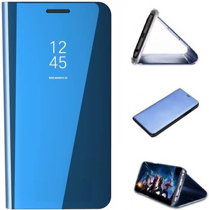 ELEF Flip Cover for Samsung Galaxy J7 Nxt Original Clear View Mirror Case with Kickstand Design - Blue