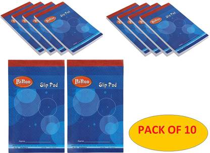 Bittoo Soft Cover Slip Notepad, Spiral Binding, Size - 92mm x 124mm, Single Line, 80 Pages Pack of 10(1901) Regular Note Pad 80 Pages