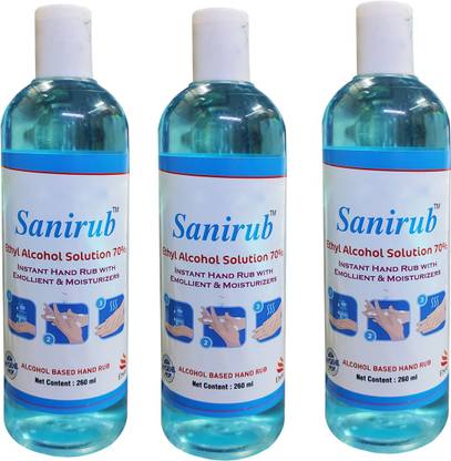 Sanirub Hand Rub 70% Alcohol Sanitizer Hand Rub Bottle