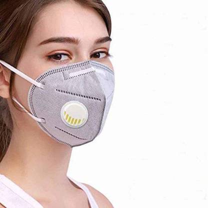 THE PHENOMENAL N95 Mask With Filter Valve|GREY N95 Anti Pollution Protection face Mask & Respirator with Carbon filter - NIOSH Approved (with N95 filter) (Grey, Pack of 5) Reusable