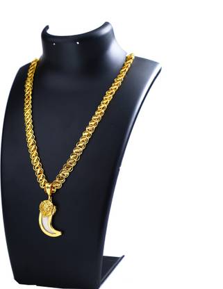 DIPALI dipali gold plated alloy lion nails artificial pendant with chain for boys Gold-plated Alloy Locket Set