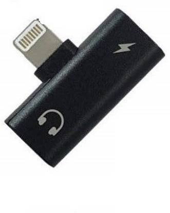 Freya Black LIGHTNING 2 in 1 ADAPTER for Charging AND Audio HEADPHONE SPLITTER Phone Converter