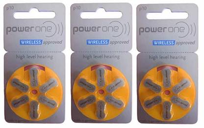 Power one P10 Hearing Aid Battery (6X3 Pack) 18 Nos 10no-18Battery Stethoscope Case