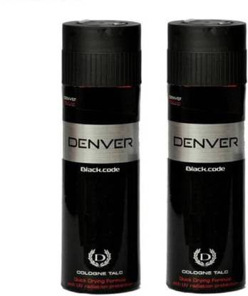 DENVER Talc BlackCode COLOGNE ULTRA FINE QUALITY BOADY TALC 300G PACK OF 2
